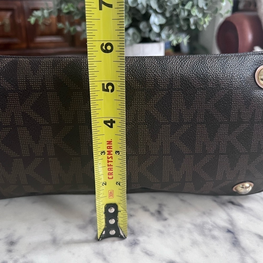 Authentic Michael Kors tote dark brown tan purse handbag shoulder bag - Picture 11 of 13